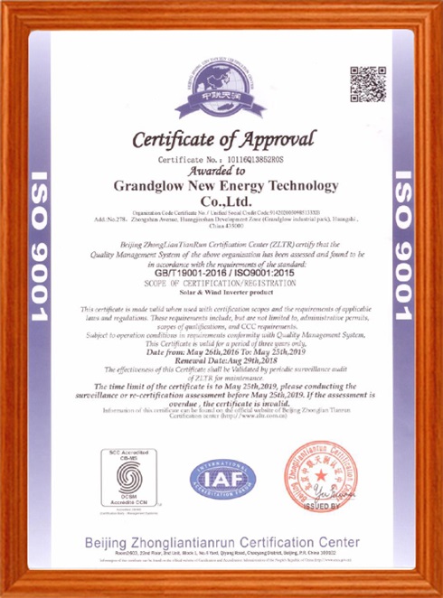 Our company has passed ISO quality management system certification again